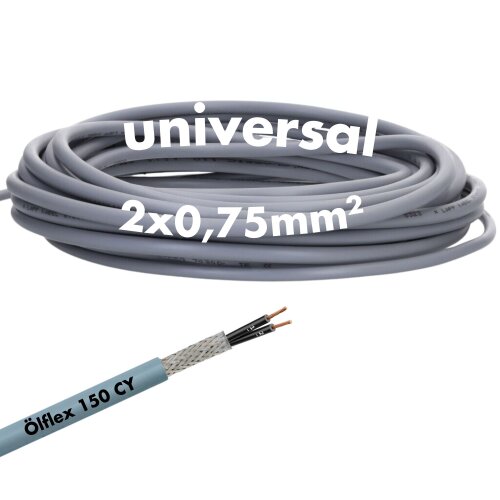 Lapp 0015602 Ölflex 150 CY 2x0,75 mm² flexible Steuerleitung mit UL Kennzeichnung
