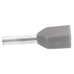 Cembre PKT7512 çift telli uç kovanları 2x0.75mm² gri 12mm uzunluğunda 100 adet