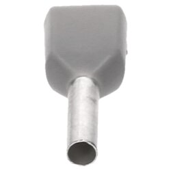 Cembre PKT7512 çift telli uç kovanları 2x0.75mm² gri 12mm uzunluğunda 100 adet