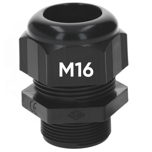 SIB F8021600 Kunststoff Kabelverschraubung M16 schwarz 3,5 - 10,0 mm 5308941