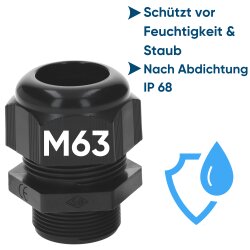 Jetzt kaufen! SIB F8026300 Kunststoff Kabelverschraubung M63 schwarz 