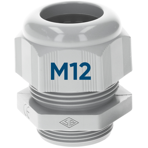 SIB F7031200 presetupă din plastic M12 lung gri deschis 2,5 - 6,5 mm 5307212