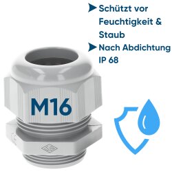 Schlemmer 5307216 Kabelverschraubung lang M16x1,5/11 lichtgrau