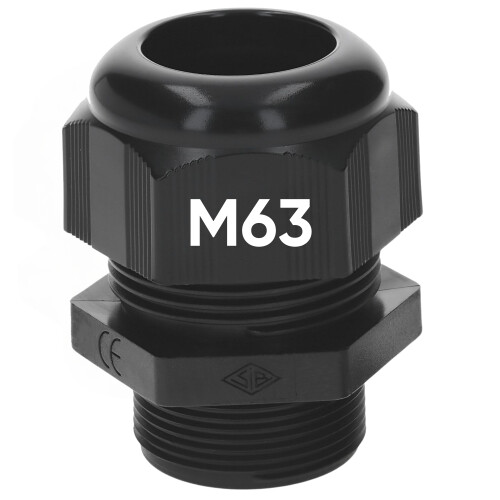 SIB F8036300 Kunststoff Kabelverschraubung M63 lang schwarz 35,0 - 48,0 mm 5307163