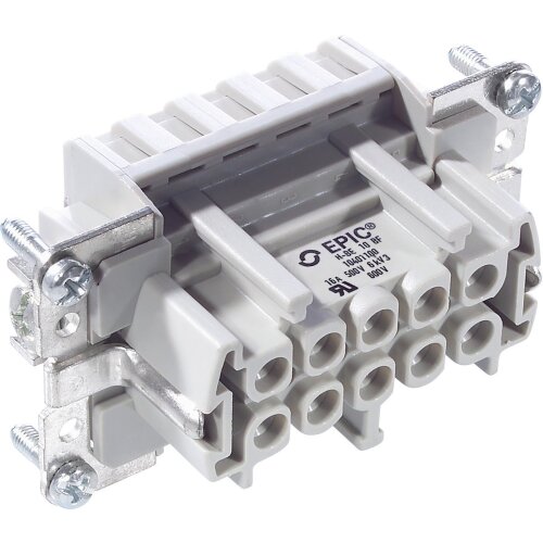 Lapp 10401100 EPIC H-BE 10 BF inserto com soquete de conexão de braçadeira de gaiola 10 pinos + PE