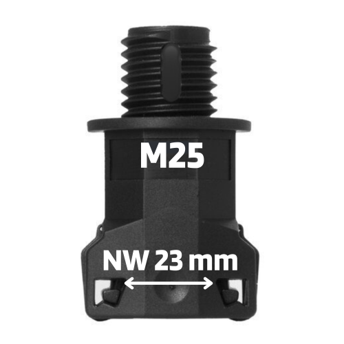 Schlemmer 3805013 hose fitting SEM-FAST straight NW23/M25 black