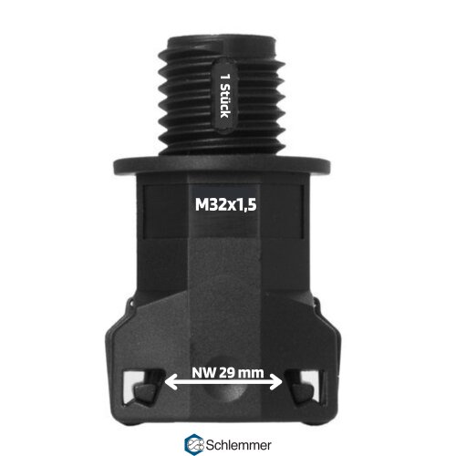 Schlemmer 3805015 Racor SEM-FAST recto NW29/M32 negro