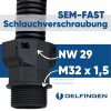 Złączka do węża Schlemmer 3805015 SEM-FAST prosta NW29/M32 czarna