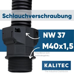 Schlemmer 3805017 Buiskoppeling SEM-FAST recht NW37/M40 zwart