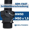 Schlemmer 3805019 Schlauchverschraubung SEM-FAST gerade NW50/M50 schwarz