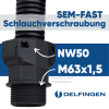 Schlemmer 3805020 racor de manguera SEM-FAST recto NW50/M63 negro