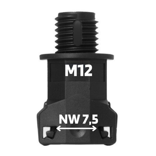 Schlemmer 3805047 vijačni priključek za cev SEM-FAST ravni NW7.5/M12 črn