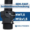 Schlemmer 3805047 vijačni priključek za cev SEM-FAST ravni NW7.5/M12 črn
