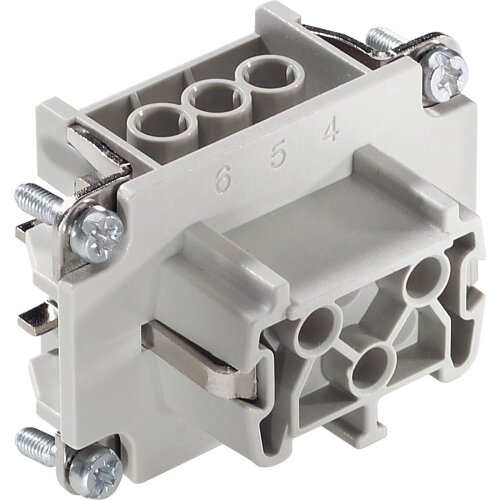 Lapp 10191000 EPIC H-BE 6 BS DR 插入件，带螺钉连接插座 6 针 + PE