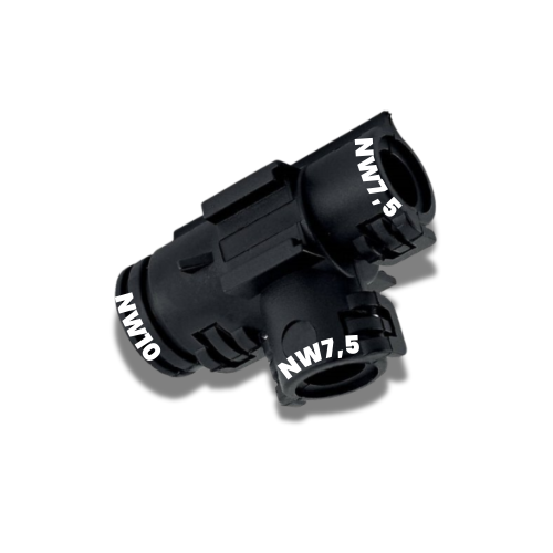 Schlemmer 9806130 T-Verteiler Form D  NW 10-7,5-7,5  schwarz