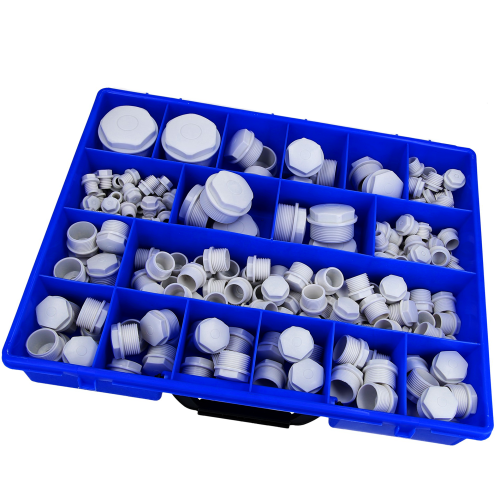 KALI-1640 Sortimentskasten Würgenippel M12-M50 grau I  Dichtstopfen I  Blindstopfen