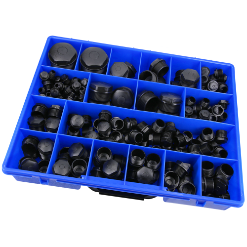 KALI-1641 Sortimentskasten Würgenippel M12-M50 schwarz I  Dichtstopfen I  Blindstopfen