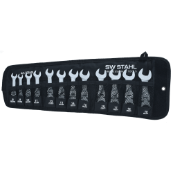 SW-Stahl 03540L Gabelringratschenschlüsselsatz, 8-19 mm, mit Gelenk, kurz, 12-teilig