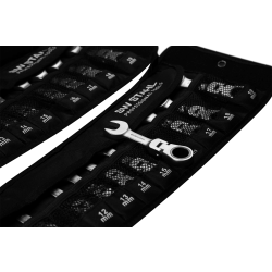 SW-Stahl 03540L Gabelringratschenschlüsselsatz, 8-19 mm, mit Gelenk, kurz, 12-teilig