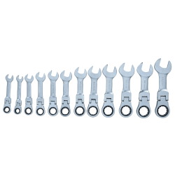 SW-Stahl 03540L Gabelringratschenschlüsselsatz, 8-19 mm, mit Gelenk, kurz, 12-teilig