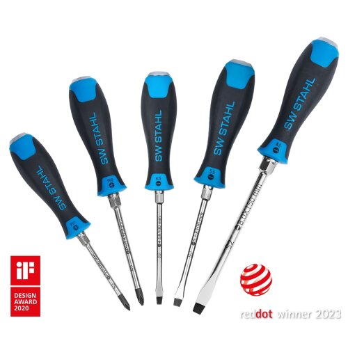 SW-Stahl 32816L Set di cacciaviti da 5 pezzi, antiurto, a taglio + Phillips, 5 pezzi