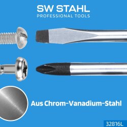 SW-Stahl 32816L Set di cacciaviti da 5 pezzi, antiurto, a taglio + Phillips, 5 pezzi