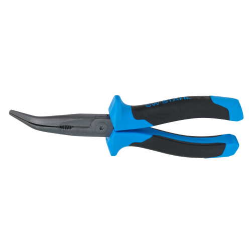 SW-Stahl 40746L Spitzzange 200 mm gebogen gezähnt  Zange Profi Premium Werkzeug gummierte Griffe