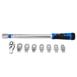 SW-Stahl 03880L プロフェッショナル トルク レンチ、インサート リング レンチおよびインサートリバーシブル ラチェット付き、40 ～ 200 Nm、9 個