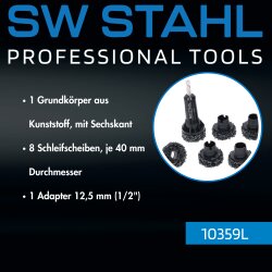 SW-Stahl 10359L Radnabenschleifersatz, 10-teilig