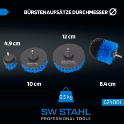 SW-Stahl 62400L borstsats för borrar, 4 st