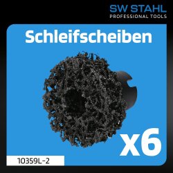 SW-Stahl 10359L-2 replacement cleaning discs for wheel hub grinder set 10359L, 6 pieces
