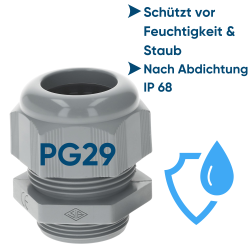 SIB F7002909 prensa-cabo plástico PG29 cinza 14,0 - 25,0 mm 5308291