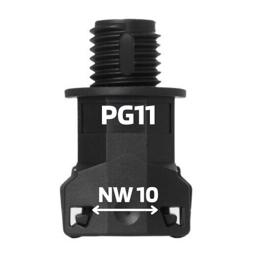 Schlemmer 3805050 SEM-RASK RETT PG11 / NW10 SORT SIB Y3805050