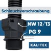 Schlemmer 3805037 3805075 Racor SEM-FAST recto PG9/NW 12/13 SIB Y3805037 negro