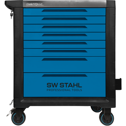 SW-Stahl 07110L 专业车间手推车 TT802，蓝色，未配备