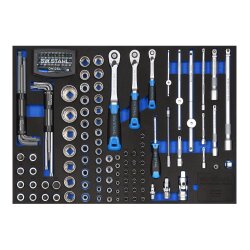 Carrinho de oficina profissional SW-Stahl Z3113 TT801, azul, equipado, 246 peças