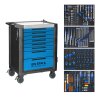 Carrinho de oficina profissional SW-Stahl Z3113 TT801, azul, equipado, 246 peças