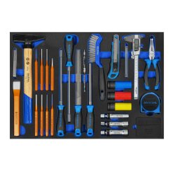 Carrinho de oficina profissional SW-Stahl Z3110 TT801, azul, equipado, 341 peças