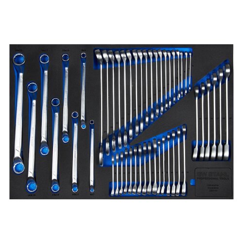 SW-Stahl Z3011-4 Werkstattwagensortiment, Schrauben- und Ratschenschlüssel, 49-teilig