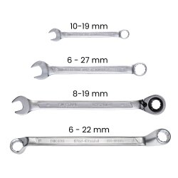 SW-Stahl Z3011-4 Werkstattwagensortiment, Schrauben- und Ratschenschlüssel, 49-teilig
