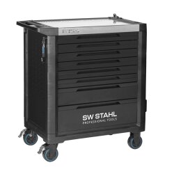SW-Stahl Z3209 profesionálny dielenský vozík TT802, čierny, vybavený, 304 kusov