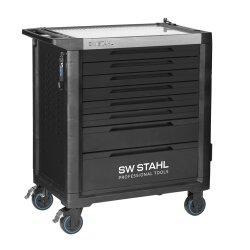 Carrinho de oficina profissional SW-Stahl Z3201 TT802, preto, equipado, 434 peças