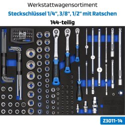 SW-Stahl Z3116 プロフェッショナル ワークショップ トロリー TT801、ブルー、装備、213 個