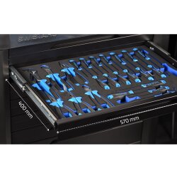 SW-Stahl Z3011-6 Werkstattwagensortiment, Schraubendreher und Zangen, 25-teilig