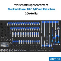 SW-Stahl Z3200 Profi-Werkstattwagen TT802 blau, bestückt, 434-teilig