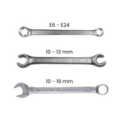 SW-Stahl Z3011-5 verkstadsvagnssortiment, skiftnycklar och spärrnycklar, 57 st.
