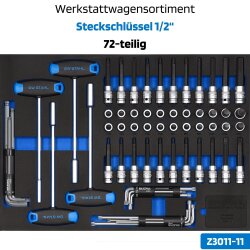 SW-Steel Z3111 professionell verkstadsvagn TT801, svart, utrustad, 341 stycken