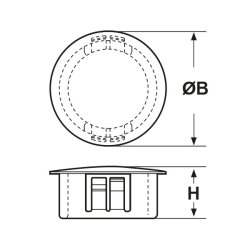 Heyco SNAP-IN Fără halogen Mufă UL94-V0 2593 HFP-187
