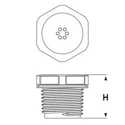 Bouchons filetés perforés Heyco 3566B TVP...