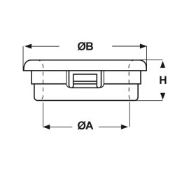 Heyco 2836N B 750-625 S BLACK SNAP-IN grommet for thin...